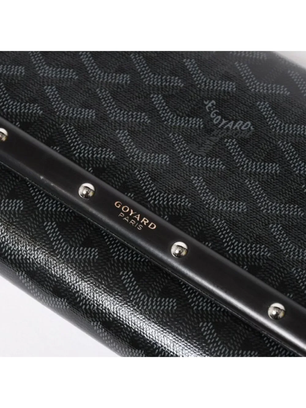 Goyard Monte Carlo PM Clutch 2-Way Limited Color Jet Black Silver